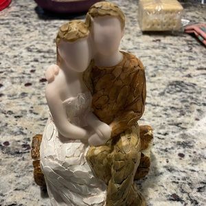Wedding cake topper- sitting on a log